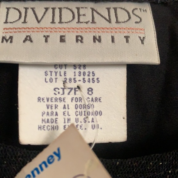 NEW DIVIDENDS MATERNITY BLACK DRESS SILVER METALLIC THREADS NEW WITH TAGS SZ 8 - Picture 9 of 12
